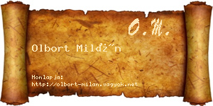 Olbort Milán névjegykártya
