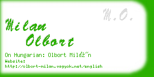 milan olbort business card